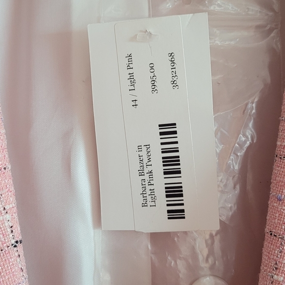 Hadleigh's Barbara Light Pink Tweed Blazer  Size 8 Luxurious Bow Back MSRP $3995 - Picture 7 of 12